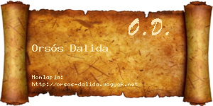 Orsós Dalida névjegykártya